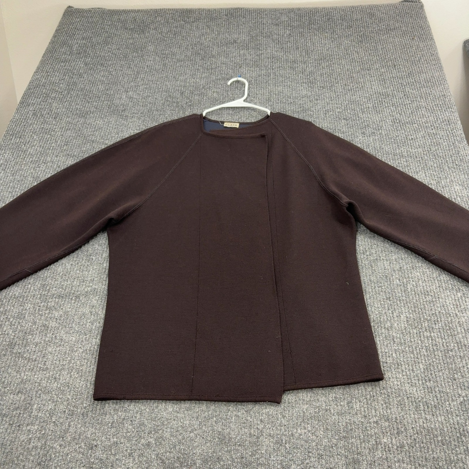 Vintage Alaia Sweater Womens Brown Knit Asymmetrical Avant Garde Luxury Designer
